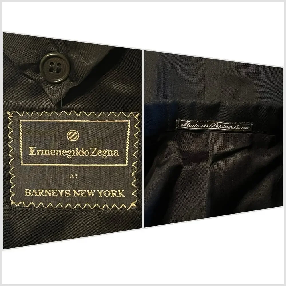 Vintage Ermenegildo Zegna Tuxedo Jacket 42R Black Formal Designer - Picture 14 of 16